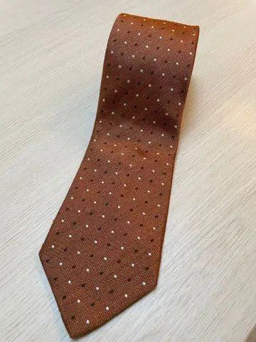 DAKS LONDON 브라운 도트 무늬 넥타이