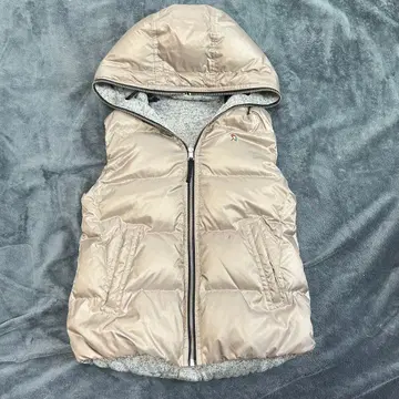 아놀드 파머 후드 부착 다운 베스트 베이지 리버서블 사이즈 2