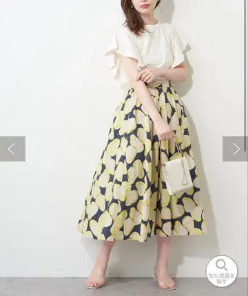 내추럴 쿠튀르 라 프랑스 패턴 스커트