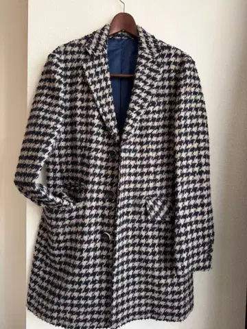 에포카 체스터 코트 클리닝 완료 네이비와 베이지 체크