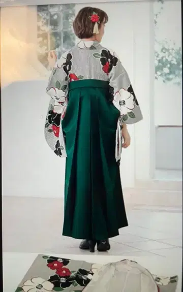 하카마 세트 판매 꽃 동백 빅 패턴