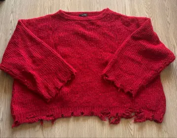 JEANASIS 니트 크러쉬 스웨터 레드 택 포함 미사용 새상품