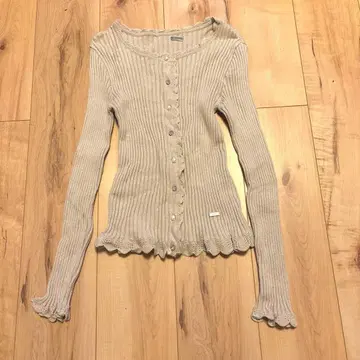 르네 Rene 45주년 한정판 가디건 상의 핑크 베이지 36