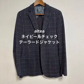 altea 네이비 계열 체크 테일러드 자켓