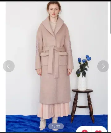 FURFUR 레이스 콤비 로브 코트