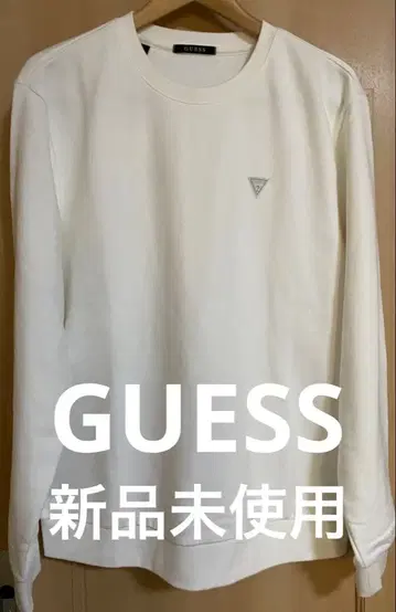 GUESS 화이트 크루넥 맨투맨