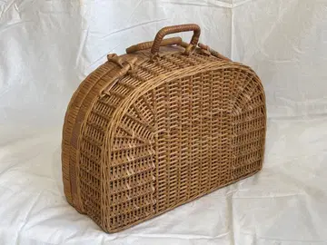 라탄 핸들 피크닉 바스켓 라탄 트렁크