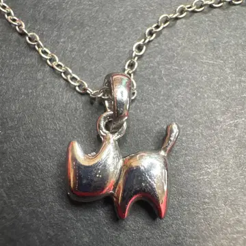 고양이형 실버 목걸이