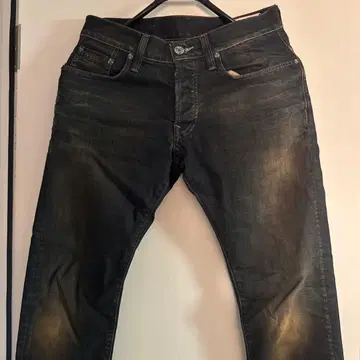 G-STAR RAW 블랙 데미지 슬림핏 데님