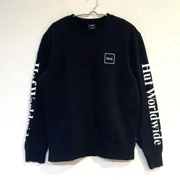 [ 허프 ] 맨투맨 스웻셔츠 소매 로고 라인 크루넥 긴팔 면 혼방 S