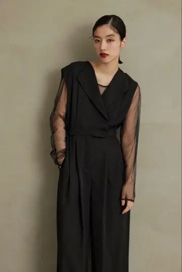 niana 스탠드아웃 컬러 올인 팬츠 팬츠 드레스 블랙 L