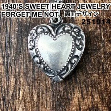 스위트하트 주얼리 물망초 꽃 실버 빈티지 목걸이 NAVY