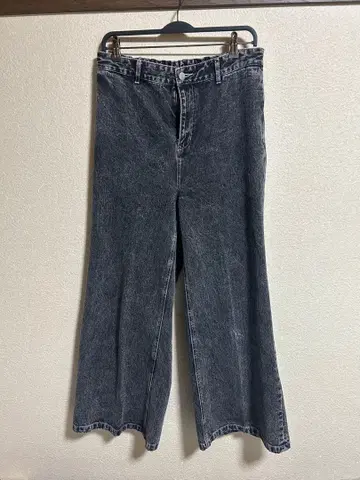 CLEL 빈티지 디자인 플레어 데님 팬츠 블랙 L 사이즈