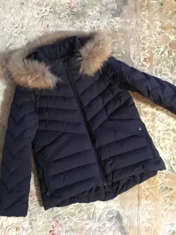 새상품급 잔니 로 주디체 네이비 다운 코트 퍼 포함