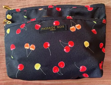 체리 패턴 2단 화장품 파우치