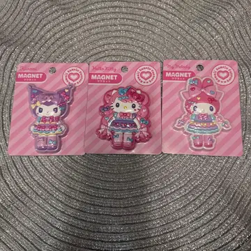 산리오 하라주쿠점 한정판 마그넷 3종 세트 키티 마이멜로디 쿠로미