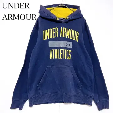 언더아머 XL 풀오버 후드티 속기모 로고 네이비