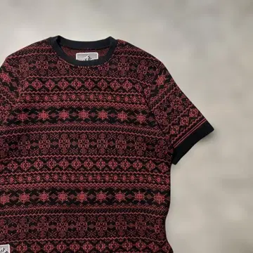 MT. RAINIER DESIGN 노르딕 무늬 반팔 니트