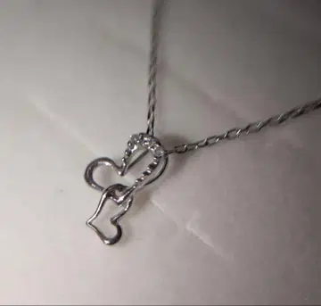 쥬얼리 츠츠미 다이아몬드 프티 목걸이 더블 하트 k10