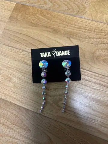 TAKA DANCE 크리스탈 비즈 롱 귀걸이