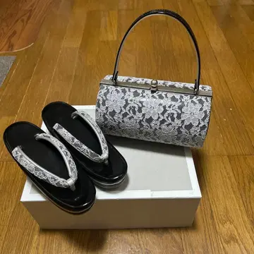 조리 백 세트 성인식 통굽 조리 M 사이즈 레이스 에나멜