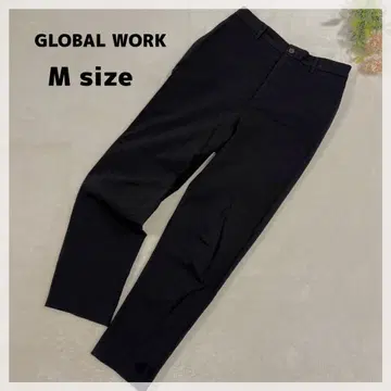 [글로벌 워크] 테이퍼드 팬츠 M 블랙 스트레치 강 후면 밴딩