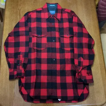 80's Pendleton Outdoors Man L 빨검 체크 셔츠