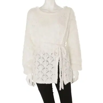 MERCURYDUO 랩 시스루 짜임 샤기 니트