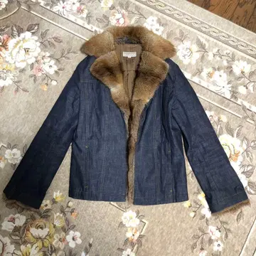 pure et joie 퍼 포함 데님 자켓 42