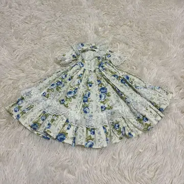 SD SD13 1/3 사이즈 인형 의류 파란 장미 무늬 프릴 드레스