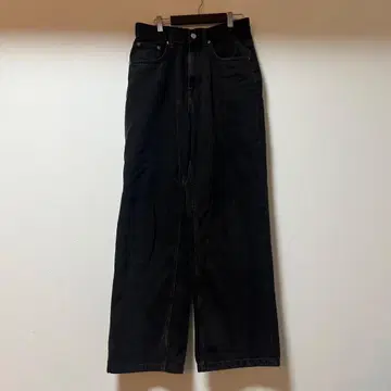 다크 브라운 와이드 레그 데님 팬츠 34