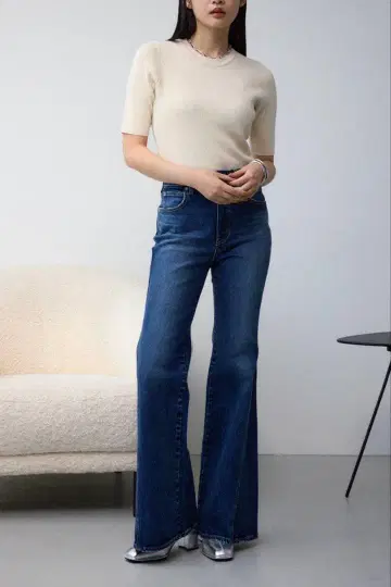 [택 포함 새상품] 마우지 배기 데님 와이드 풀렝스 25 스트레이트
