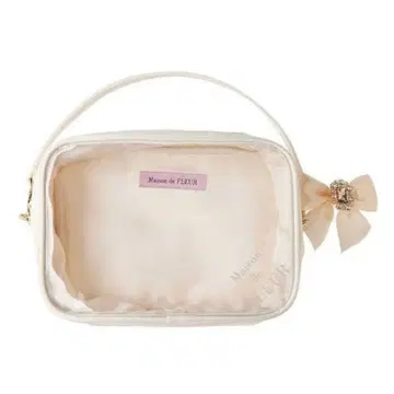 [ 새상품 ] Maison de FLEUR 클리어 파우치 M 아이보리