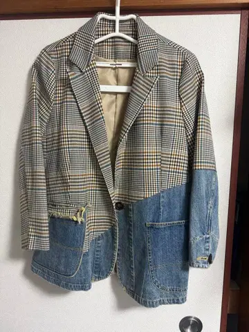 MICALLE MICALLE 데님x글렌체크 패턴 리메이크풍 자켓