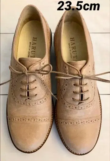 HARUTA 가죽 메달리온 레이스업 슈즈 23.5cm