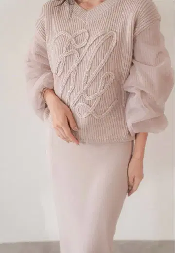 Aprily 로고 니트 셋업