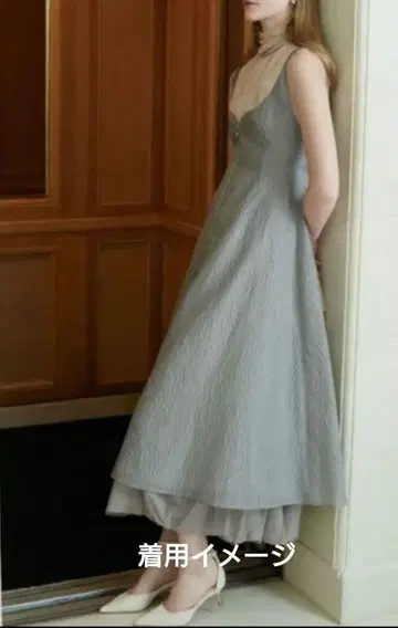 새상품급 셀포드 퍼프 자카드 점퍼 드레스 오버롤 스커트