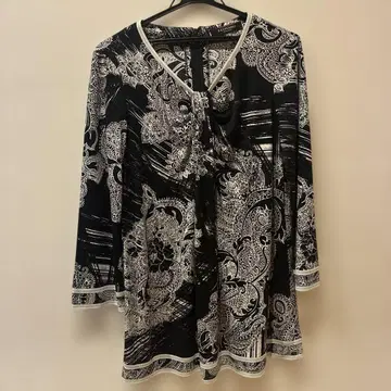 레오나르 페이즐리 무늬 긴팔 튜닉