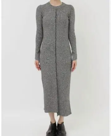 러그나무 문 컬러 멜란지 롱 니트 원피스 M