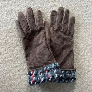 브라운 스웨이드풍 장갑 터치스크린 대응