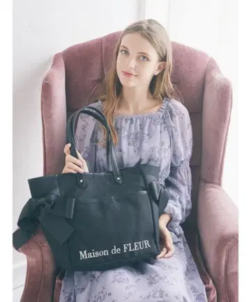 메종 드 플뢰르 리본 토트백