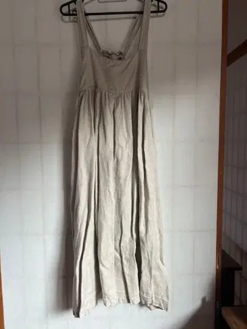 YARRA 린넨 100% 라이트 베이지 살로펫 스커트 원피스