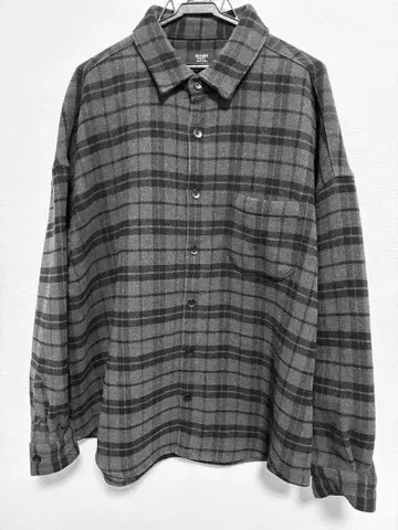 BEAMS HEART 체크 무늬 셔츠 M 사이즈 셔츠 자켓 블랙 그레이