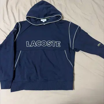 LACOSTE 네이비 후드 부착 후드티 US M