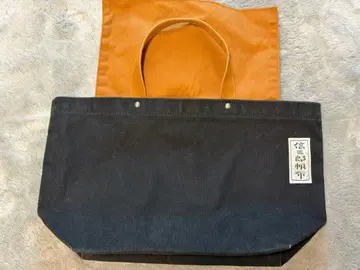 신잔로 캔버스 토트백 블랙 브라운