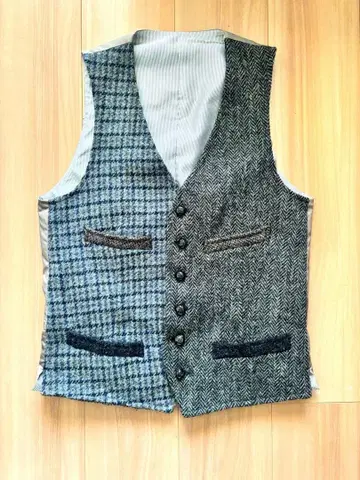 해리스 트위드 x 유나이티드 애로우즈 지레 베스트 S 사이즈