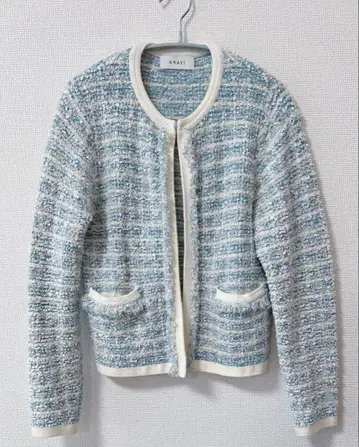ANAYI 트위드 노카라 자켓