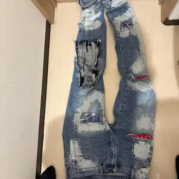 mnml 프린트 데미지 데님 30