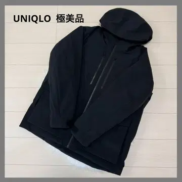유니클로 하이브리드 다운 후드티 남성용 XL 사이즈 블랙