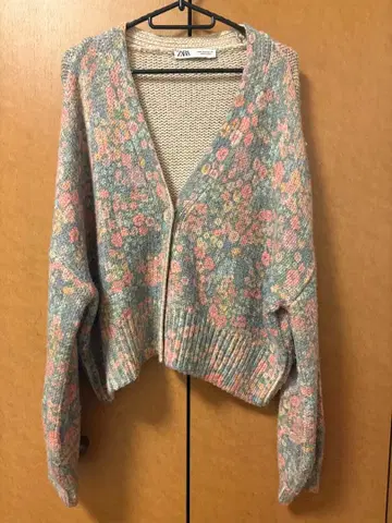 ZARA 꽃무늬 오버 사이즈 가디건